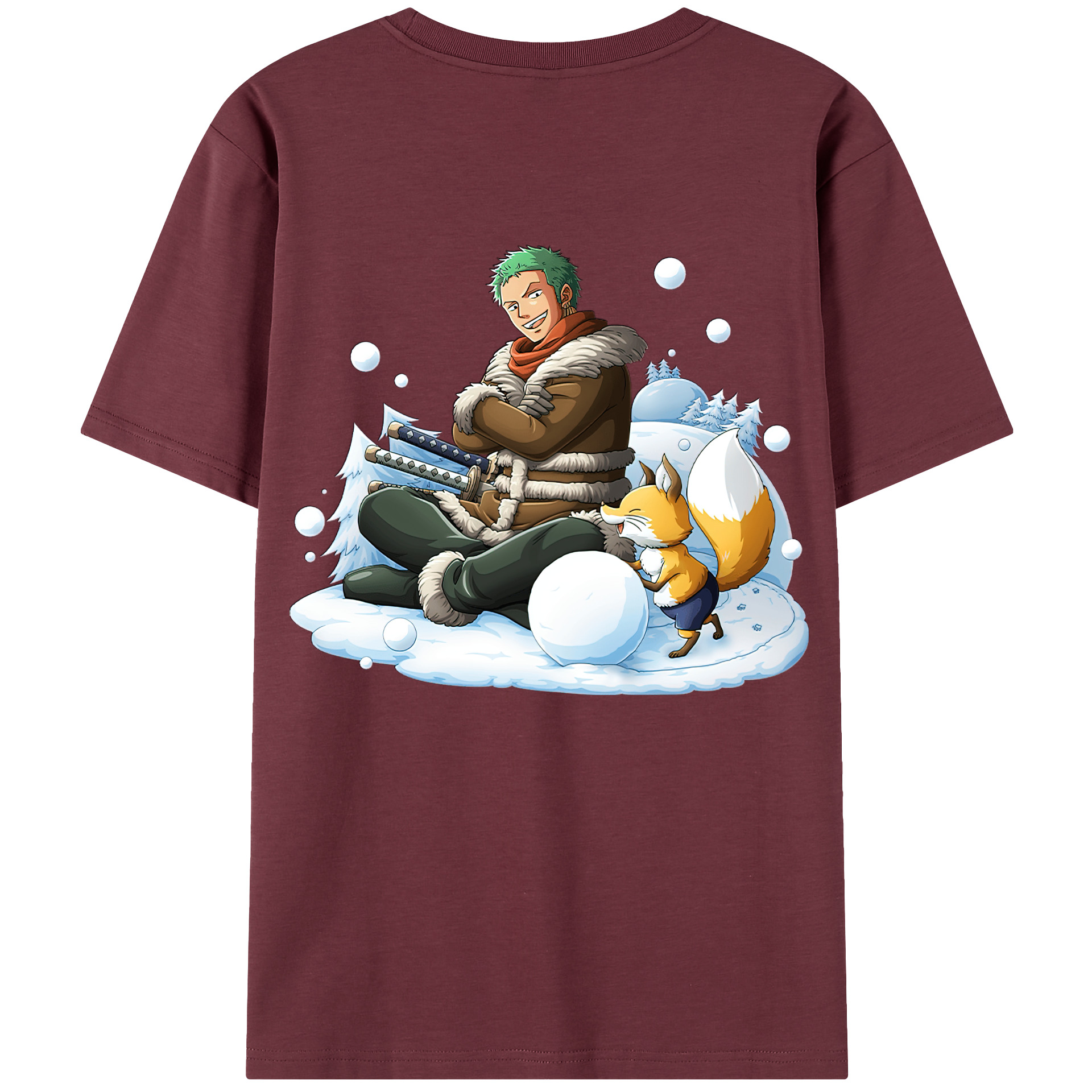 ワンピース ロロノア・ゾロ ONE PIECE Roronoa Zoro 綿100％半袖Tシャツ（背面プリント）